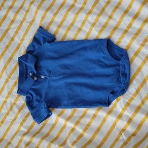 Oshkosh Blue Pique Polo Bodysuit 24m